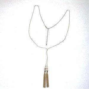 Double Tassel Rose?Bead Necklace 35”